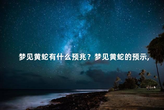 梦见黄蛇有什么预兆？梦见黄蛇的预示，你将开启新的机遇
