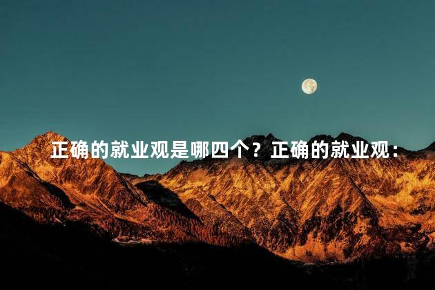 正确的就业观是哪四个？正确的就业观：价值观、职业发展、工作满意度和平衡生活