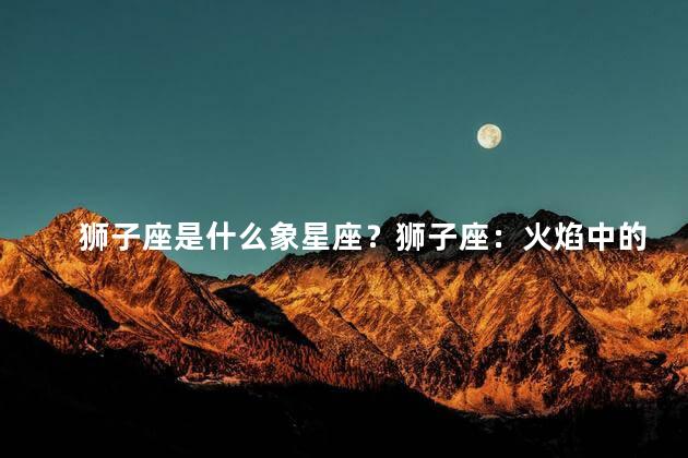 狮子座是什么象星座？狮子座：火焰中的王者