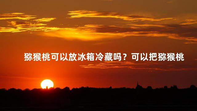 猕猴桃可以放冰箱冷藏吗？可以把猕猴桃冷藏吗？